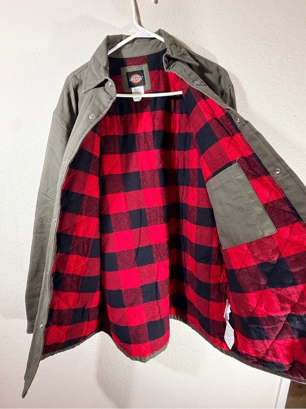 Dickies TJ205MS Quilted Flannel-Lined Canvas Shirt Jacket – Men’s Large